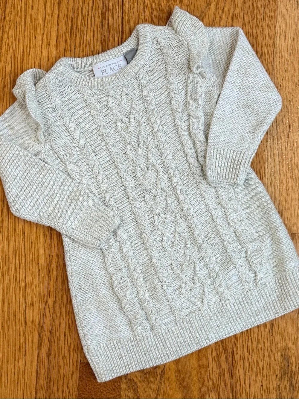 The Children's Place Cream Cable-Knit Girls' Sweater Dress 12-18 Month